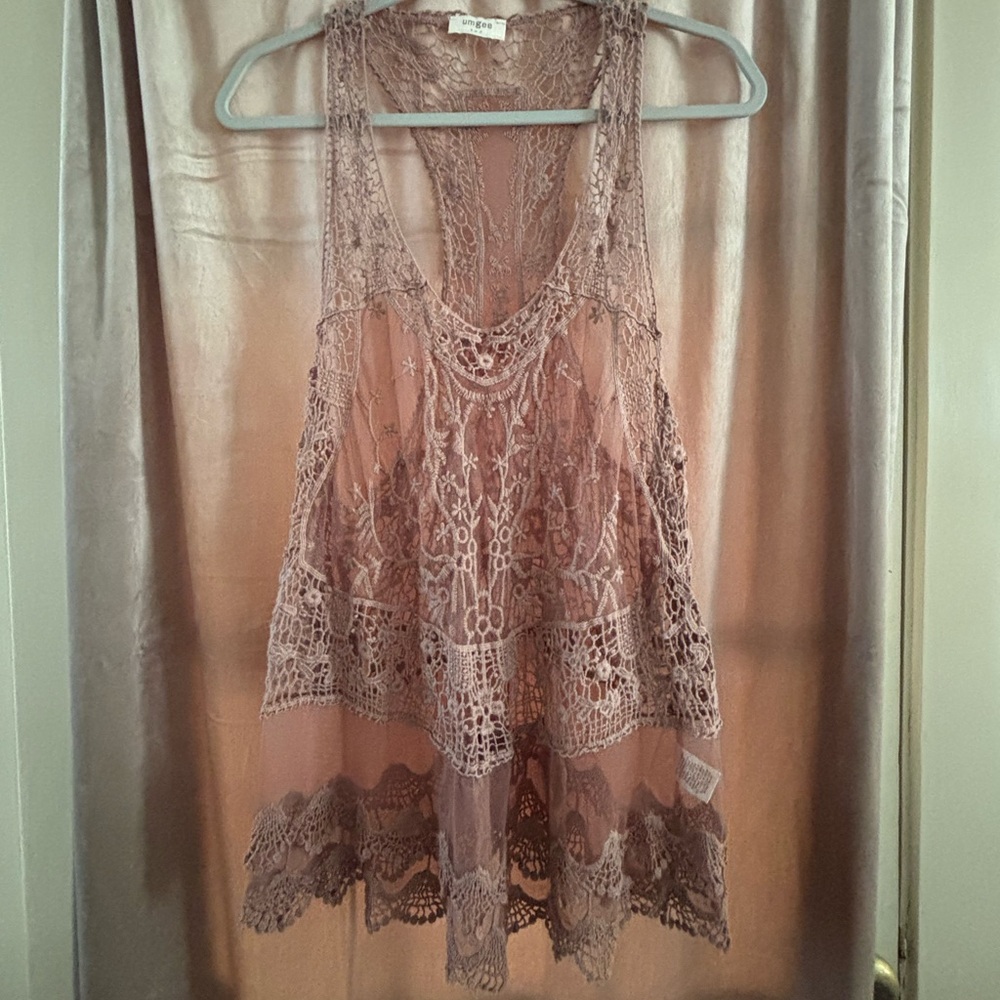 Boho Lace Top Cover Up M/L